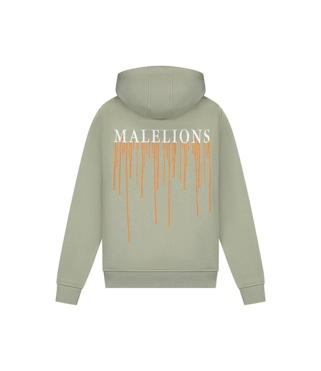 Malelions Hoodie painter - Zeegras / Oranje
