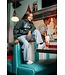 Malelions Hoodie graffiti split - Teal / Off wit