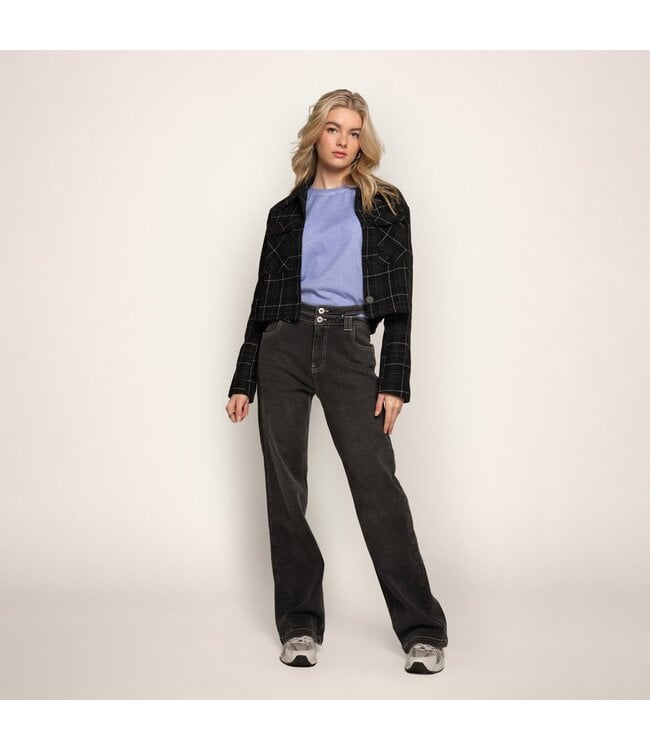 Frankie & Liberty Meisjes broek - Frankie Straight Leg - 03.3 Off Black