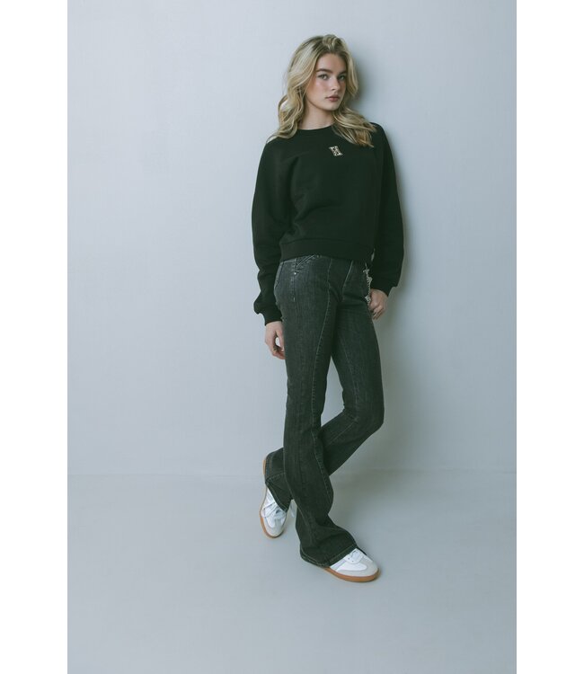 Frankie & Liberty Meisjes broek - Liberty Flare - Dark Grey Denim