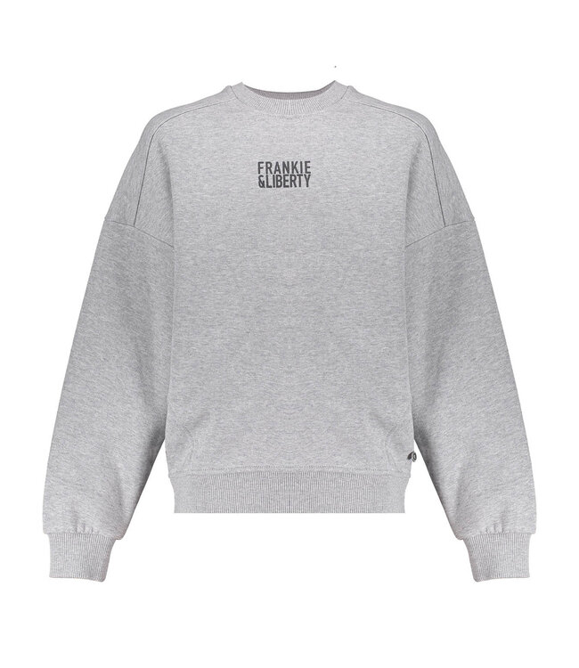 Frankie & Liberty Meisjes sweat shirt - Paris - 13 Light Grey Melange