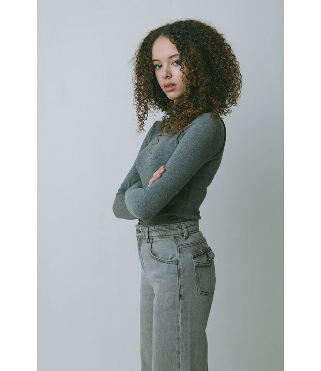 Frankie & Liberty Meisjes top - Pixie - 04.4 Dark Warm Grey