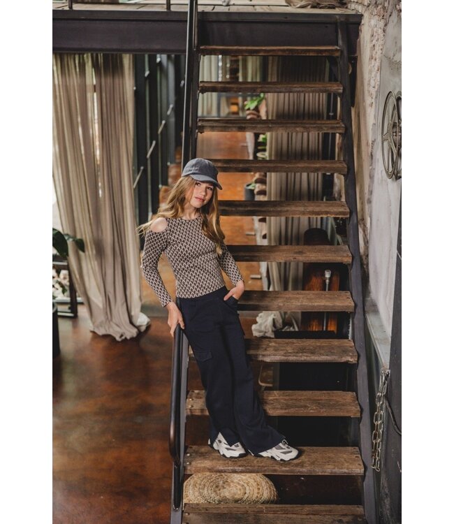 LOOXS 10sixteen Meisjes top open schouder - Graphic