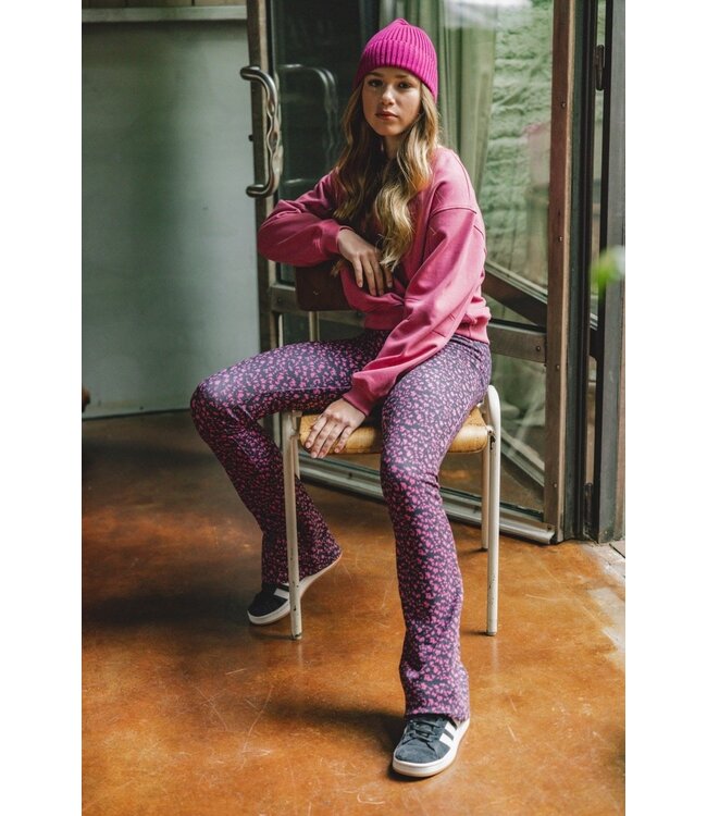 LOOXS 10sixteen Meisjes flair broek - Mauve stippen