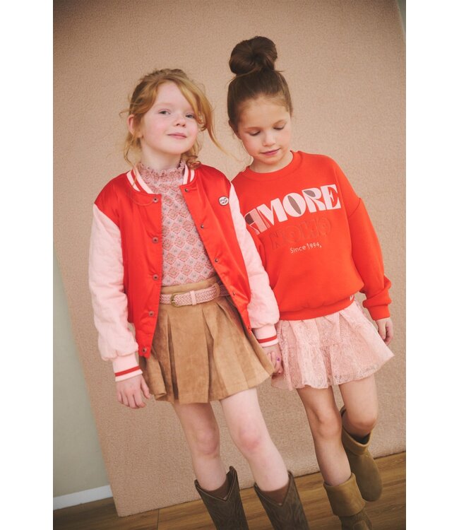 NoNo Meisjes rok mesh embroidery - Pale Blush