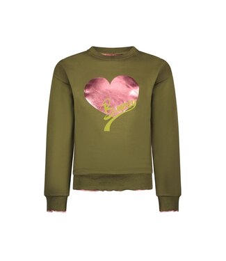 B.Nosy Meisjes sweater - Sue - Hunter groen