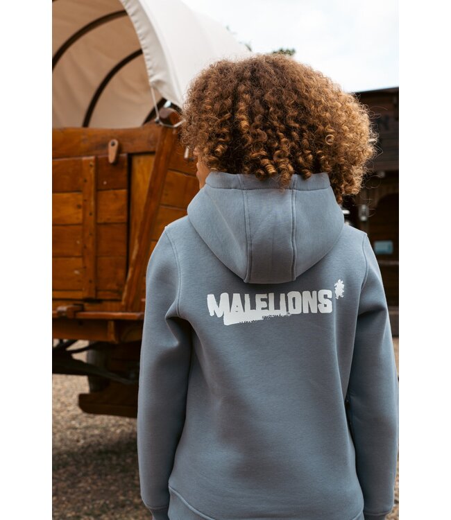 Malelions Hoodie inked - Ice blauw / Wit