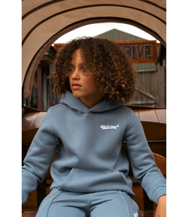 Malelions Hoodie inked - Ice blauw / Wit