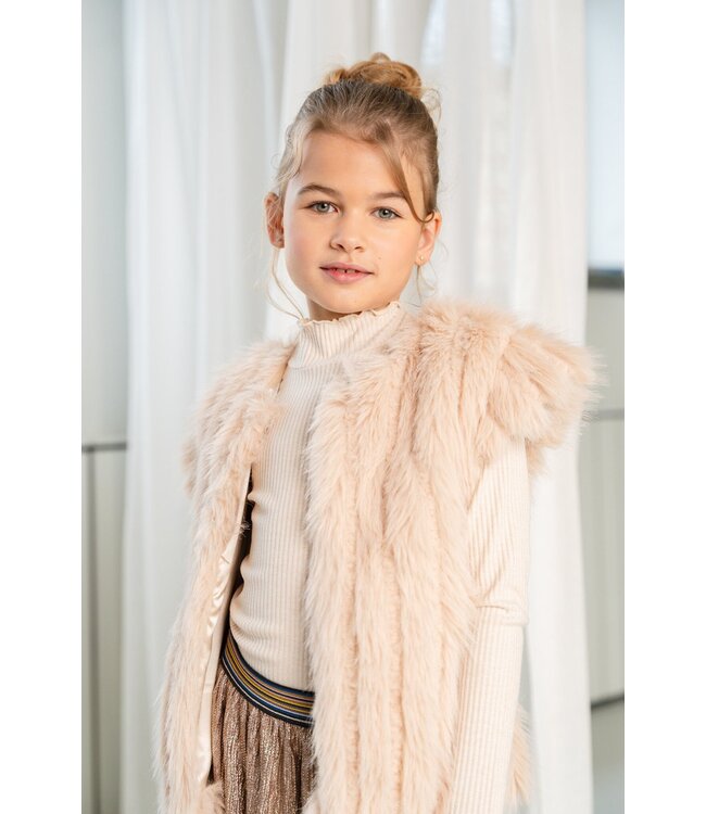 Like Flo Meisjes bodywarmer fur - Doutze - Taupe