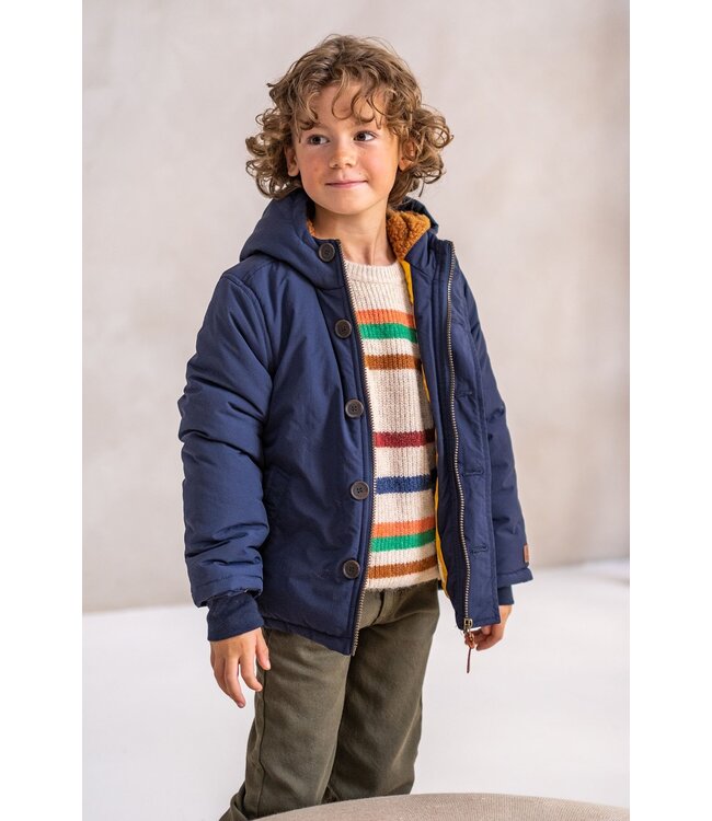 Like Flo Jongens winterjas met capuchon - Abel - Navy blauw