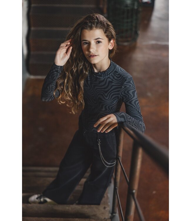 LOOXS 10sixteen Meisjes coltrui - Zwart swirl