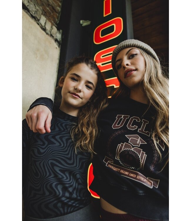 LOOXS 10sixteen Meisjes coltrui - Zwart swirl