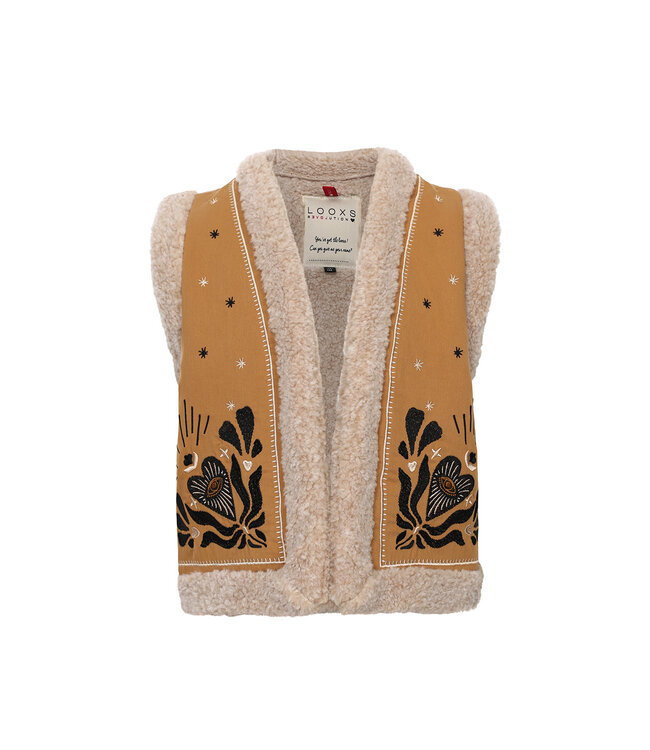 LOOXS Little Meisjes gilet boho - Oker geel