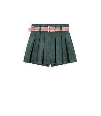 NoNo Meisjes broek / rok suede met riem - Sella - Bushy grijs