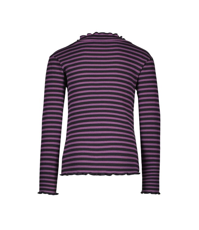 Like Flo Meisjes top rib - Eef - Lavendel / grijs gestreept