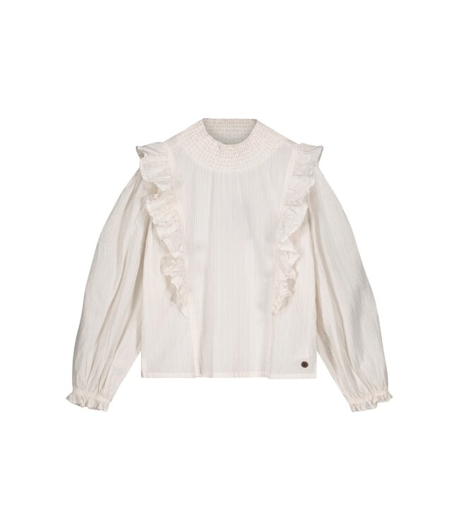 Like Flo Meisjes blouse gestrept - Cato - Off wit