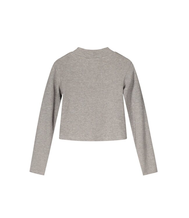 Like Flo Meisjes shirt rib melee - Elke - Grijs melee