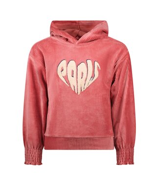 MAYCE Meisjes hoodie rib velours - Rouge