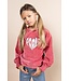 MAYCE Meisjes hoodie rib velours - Rouge