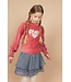 MAYCE Meisjes hoodie rib velours - Rouge