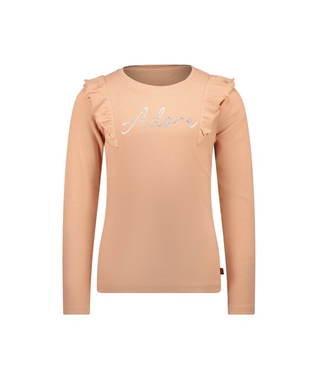 MAYCE Meisjes shirt rib ruffel - Sorbet