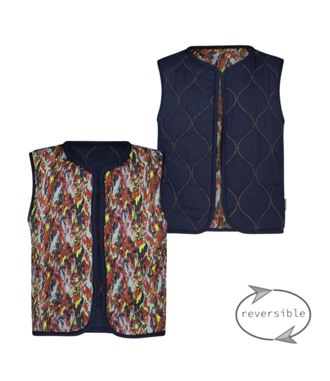 B.Nosy Meisjes reversibel gilet - Ginny - Amibitous AOP