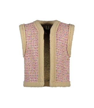 B.Nosy Meisjes gilet boucle - Gitte - Geranium roze