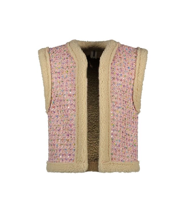 B.Nosy Meisjes gilet boucle - Gitte - Geranium roze