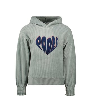 MAYCE Meisjes hoodie rib velours - Powder blauw