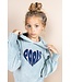 MAYCE Meisjes hoodie rib velours - Powder blauw