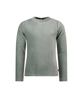 MAYCE Meisjes shirt rib velours - Powder blauw