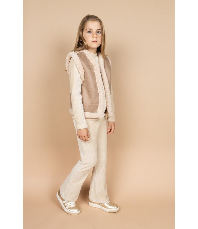 MAYCE Meisjes flair broek rib velours - Kit