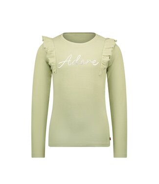 MAYCE Meisjes shirt rib ruffel - Pistache groen