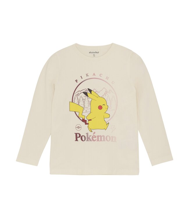 Minymo Meisjes t-shirt LS - Off wit