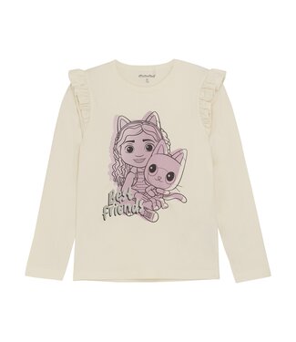 Minymo Meisjes t-shirt LS - Off wit