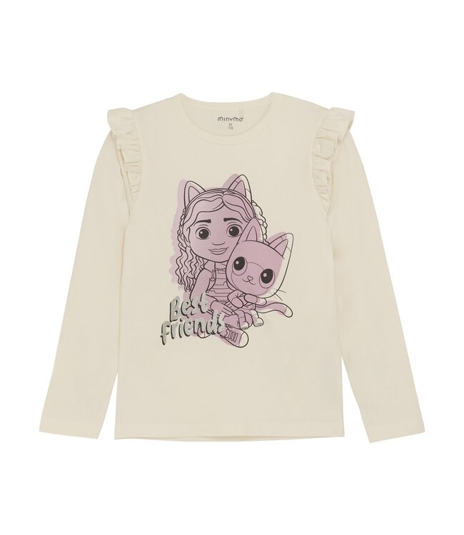 Minymo Meisjes t-shirt LS - Off wit