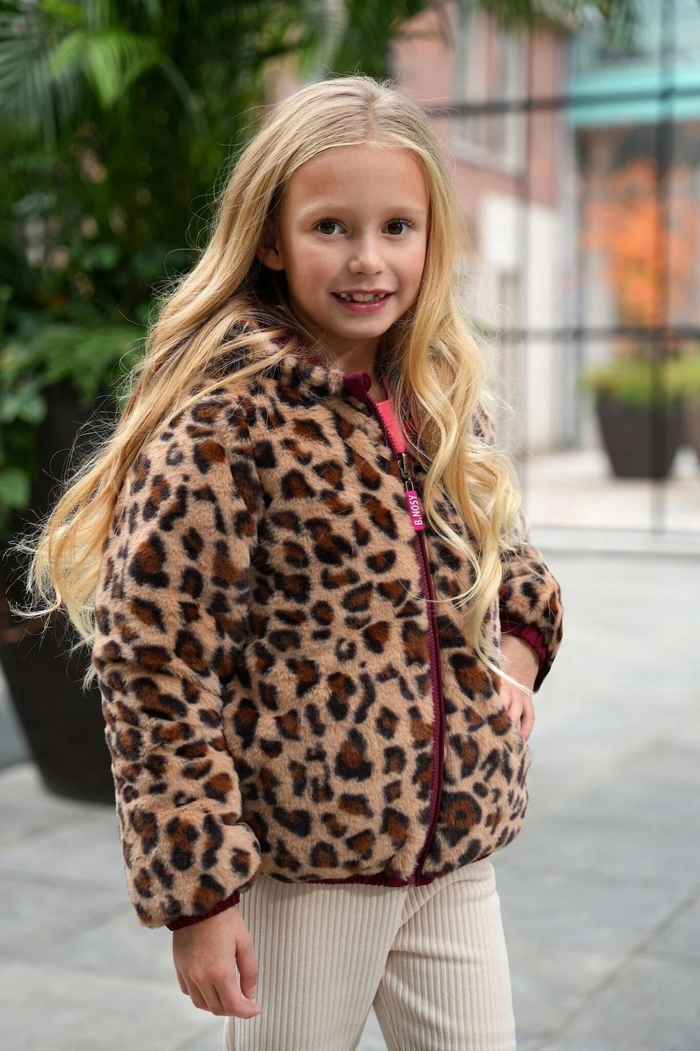 Reversible winterjas voor meiden met print