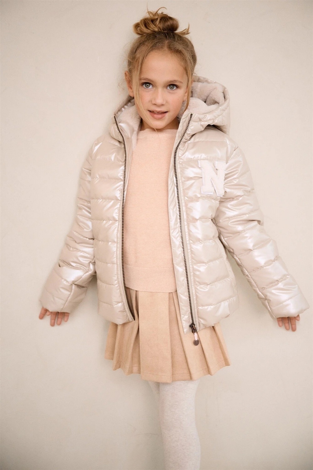 Metallic winterjas voor meiden van NoNo