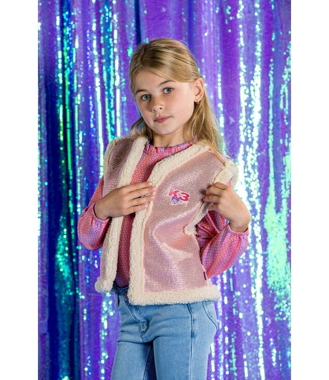 B.Nosy K3 Meisjes gilet pailletten - Gwen - African paars