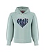 MAYCE Meisjes hoodie rib velours - Powder blauw