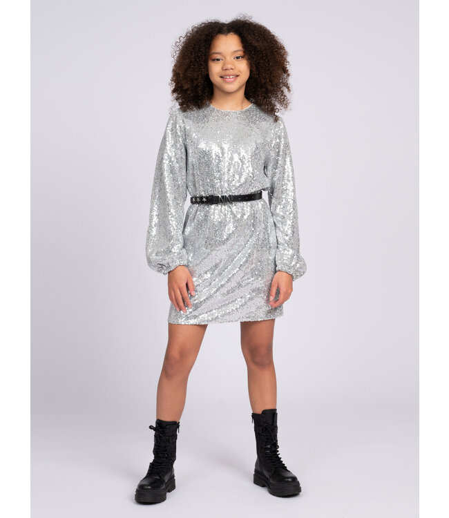 Nik&Nik Meisjes jurk - Tanvi - Zilver