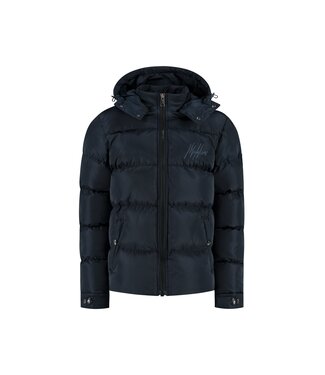 Malelions Winterjas Patch Puffer - Navy blauw