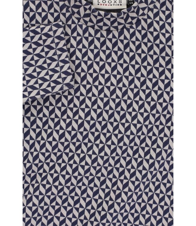 LOOXS 10sixteen Zomer top meisjes jaquard - Geomatric paars/grijs