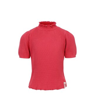 LOOXS Little Zomer top meisjes s/s fancy kraag - Punch rood