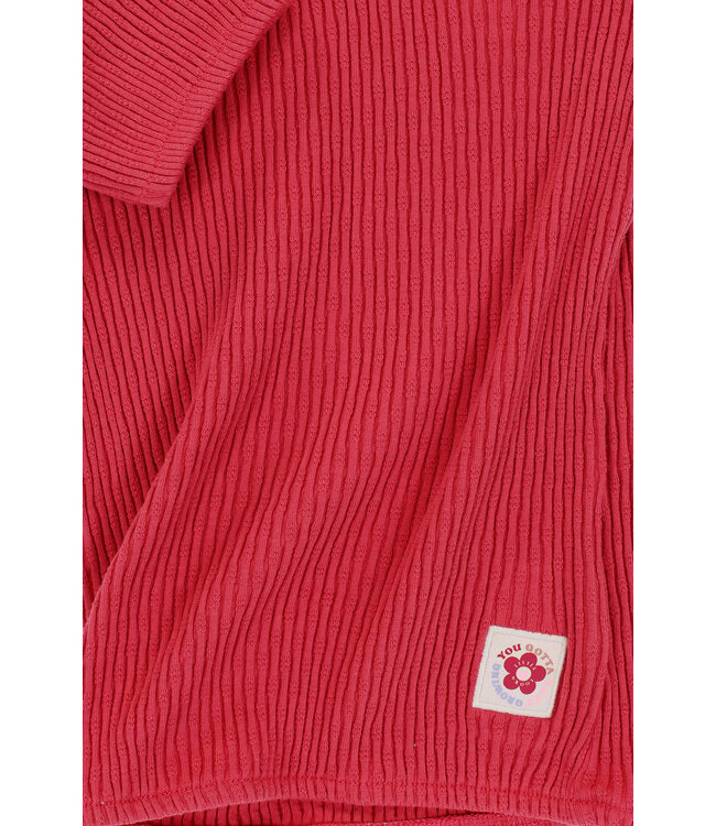 LOOXS Little Zomer top meisjes s/s fancy kraag - Punch rood