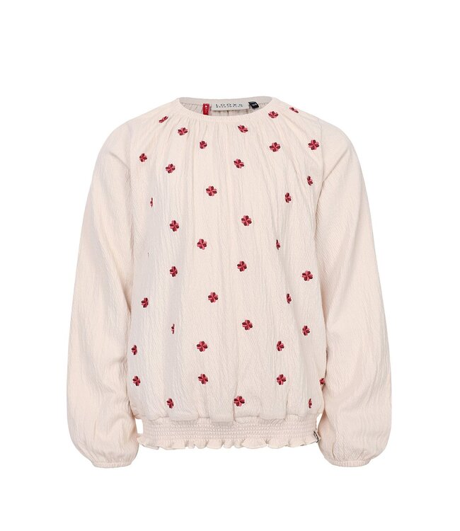 LOOXS Little Zomer top meisjes jersey embroidery - Milkshake beige