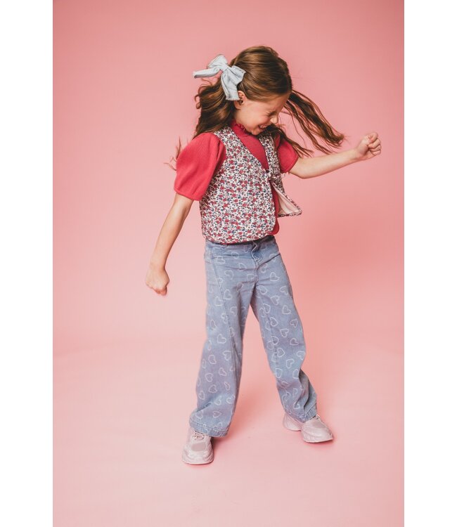 LOOXS Little Zomer gilet meisjes sweat print - AOP bloemen multi