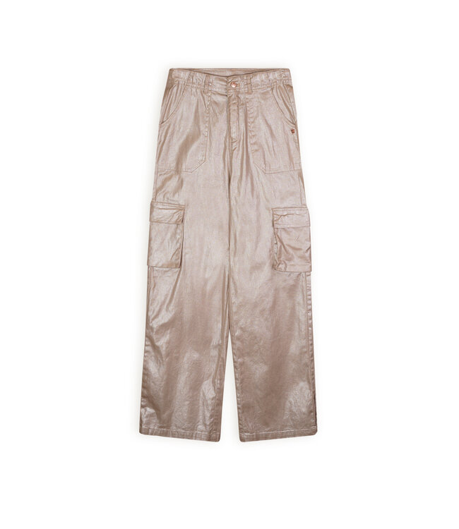NoBell Zomer cargo broek meisjes Rosy zand - folie print - Susy