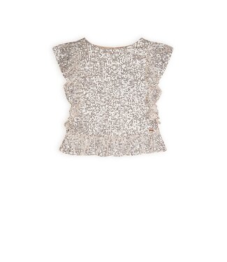 NoBell Zomer top meisjes Licht goud - pailletten - Teddy
