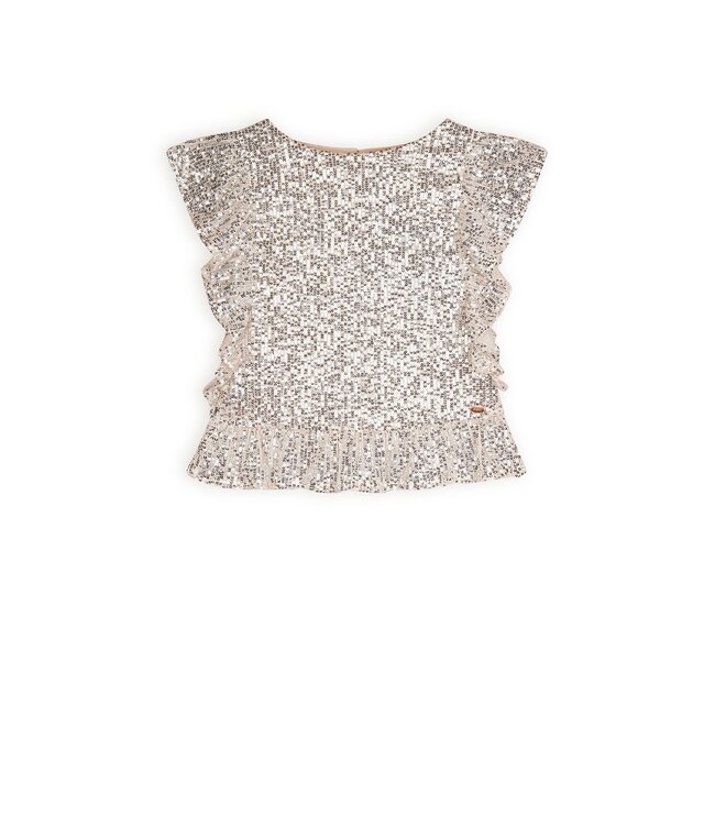 NoBell Zomer top meisjes Licht goud - pailletten - Teddy
